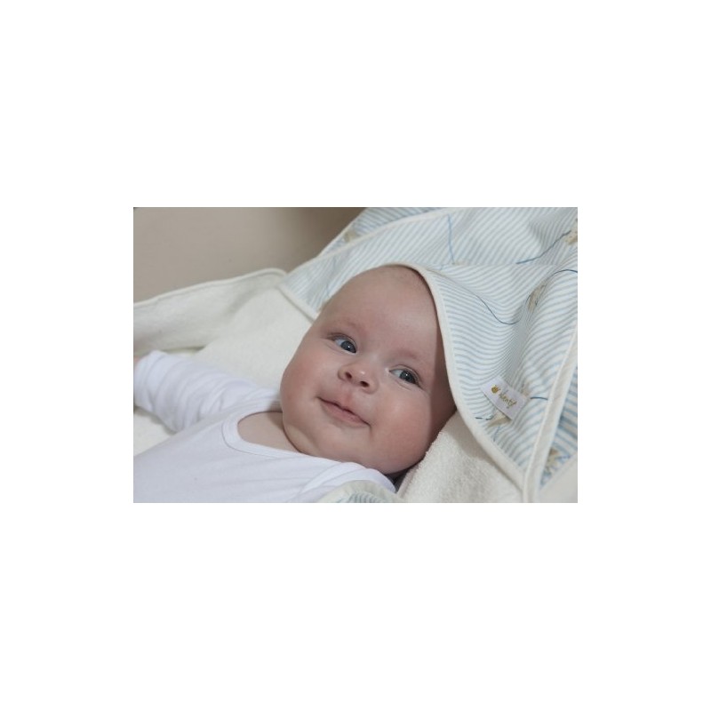 Nicolientje Double Layered Hooded Bath Towel (Blue, 65 X 95cm)