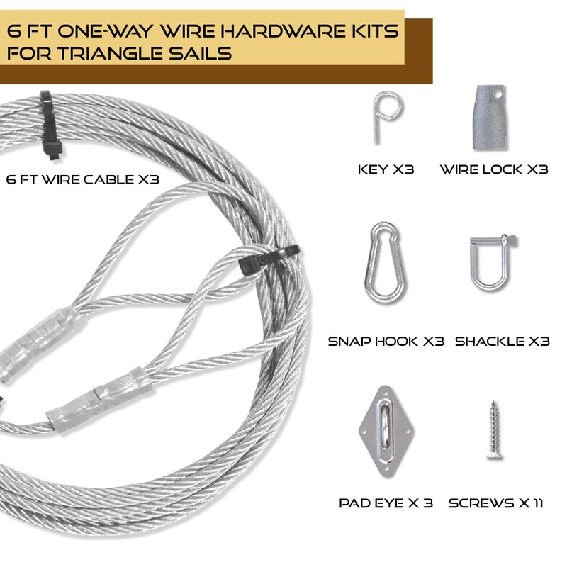COARBOR 6ft One-Way Wire Lock Wire Cable Hardware Kit for