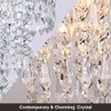 FRIXCHUR Small Crystal Chandelier Led Crystal Ceiling Lights 3 Tiers