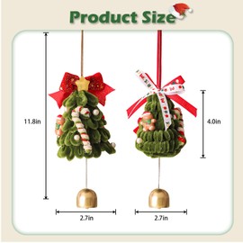 2Pcs Christmas Tree Hanging Ornament Handmade Pipe Cleaners Green Christmas Door Wreath Decorations Ideal for Xmas Tree Home Party Indoor Outdoor Wall Festive Décor.