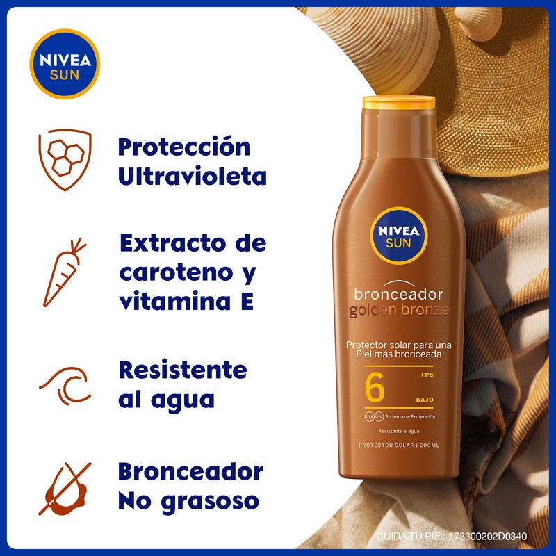 NIVEA SUN Aceite Bronceador Corporal (200 ml), Bronceador en Loción