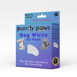 Purrdy Paws 40 Pack Soft Nail Caps for Dog Claws White Jumbo