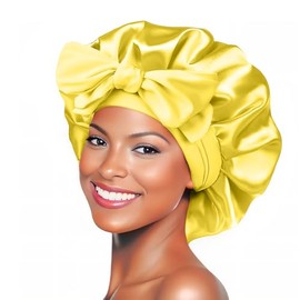 THE BLISS MARKET Satin Bonnet for Sleeping – Hair Bonnet for Sleeping, Bonnets for Women, Large Hair Scarf for Curly Hair, Adjustable Tie Band, Double Layer, Soft and Breathable, Non Slip Night Cap