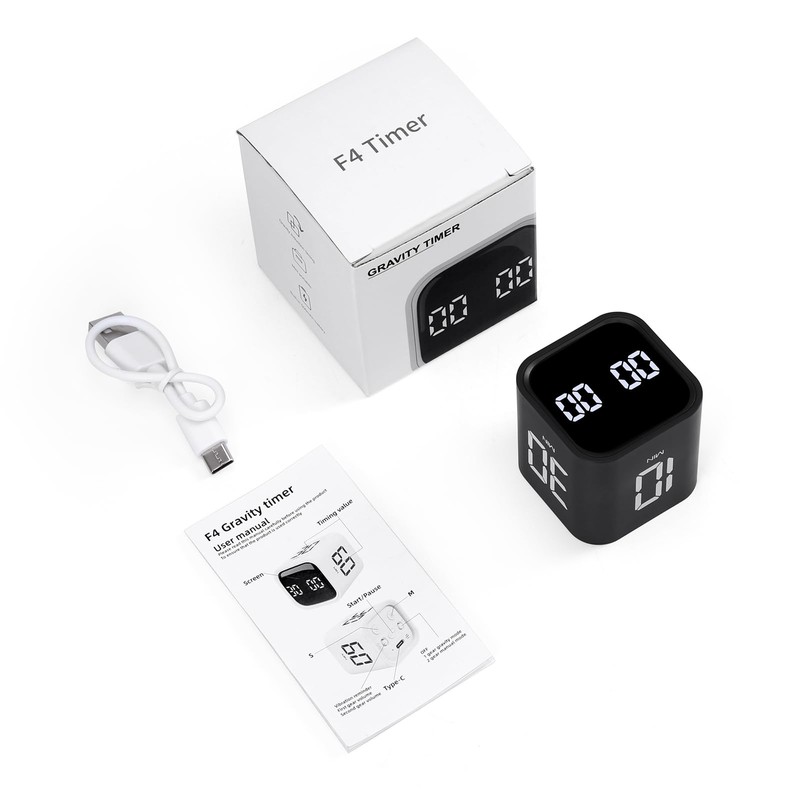 AMIR Cube digital timer - Multi Rotation Visual Timer with