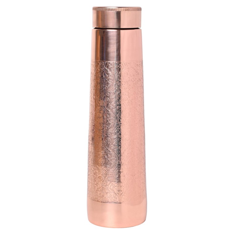 Copper Bottle Light House Shape, Etching Pattern, 900 Ml (30.43