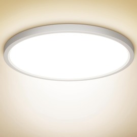 NIBSHOOM LED Ceiling Light, 18 W, 1800 lm, Super Slim Ceiling Light, 4000 K, IP44 Waterproof for Living Room, Bathroom, Bedroom, Kitchen, Hallway, Balcony, Round and Flat Modern LED Lamps, Diameter