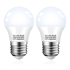 KQHBEN Refrigerator Light Bulb, 40W Equivalent, 5W Daylight White 5000K E26 Base Non-Dimmable, Waterproof LED A15 Appliance Bulb for Fridge Freezer Home Lighting, 2-Pack