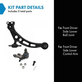 TRQ Front Left Lower Control Arm with Ball Joint Drivers Side Compatible with 1992-2001 Lexus ES300 1999-2003 RX300 1995-1997 Toyota Avalon Camry