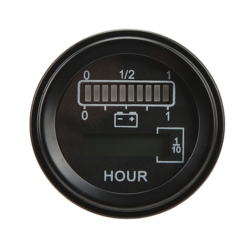 24V Round Battery Gauge 10 Levels LED Battery Indicator for