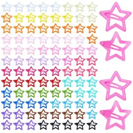 Lawie 100 Piezas De Pinzas Para El Cabello Con Broche De Estrella, Plateadas Y De Colores Brillantes, Pequeñas Horquillas Para El Cabello, Accesorios Para Sujetar Flequillo Fino Para Niñas(Colores Dul