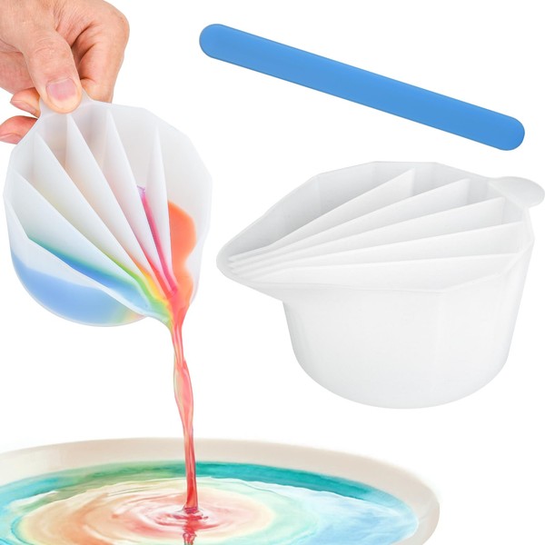 Silicone Split Cups for Paint Pouring, Reusable Paint Pour Cup