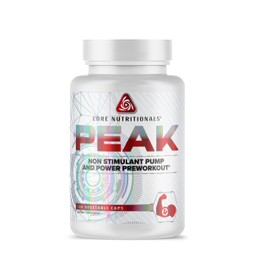 Core Nutritionals Peak, Non-Stimulant Preworkout with VasoDrive-AP® and Peak ATP® for Pumps and Endurance, (120 Count)