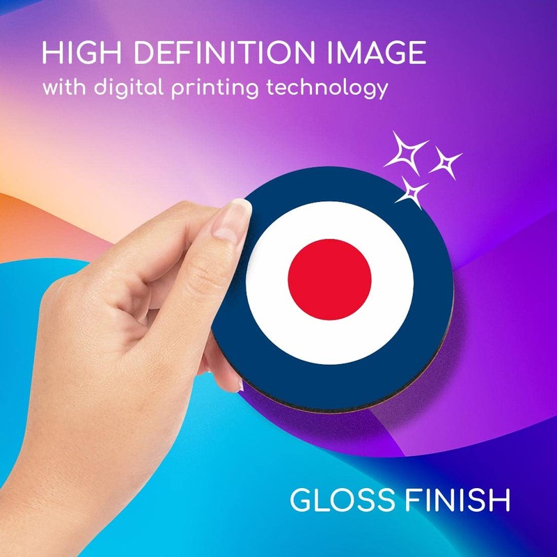 1 x Round Coaster - RAF Roundel Symbol Mod Retro