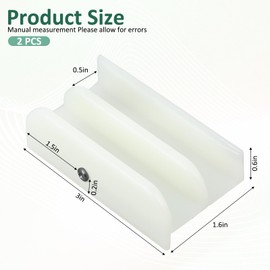 2 Pcs M6219 Sliding Shower Door Bottom Guide for Sliding Shower Door Guide with 2 Screws 1/2 in Channels for Glass Shower Door Plastic Guide