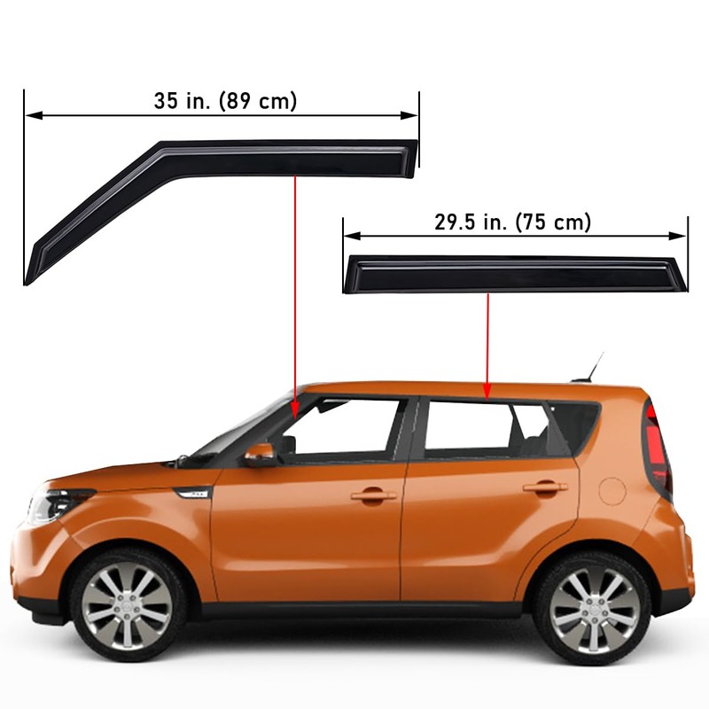 Lightronic Extra Durable Outside-Mount Auto Vent Window Visor, Fits 2014-2019