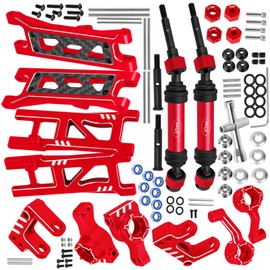 RCYouHott RC Upgrades Part for ECX 1/10 2WD Ruckus,Axe,Brutus,Circuit,AMP MT,AMP DB,AMP Crush,K&N Torment,Caster Block,Steering Blocks,Rear Stub Axle Carriers,Arms,Drive Shaft,Red
