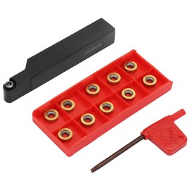 3/8 "Lathe Indexable Carbide Insert Metal Lathe Bits+Turning Tool Holder Kit,kennametal, Tool Holder 10pcs RPMT10T3MO Lathe Tool Inserts Blades with Wrench 1pc SRAPR1616H10 Lathe Turning
