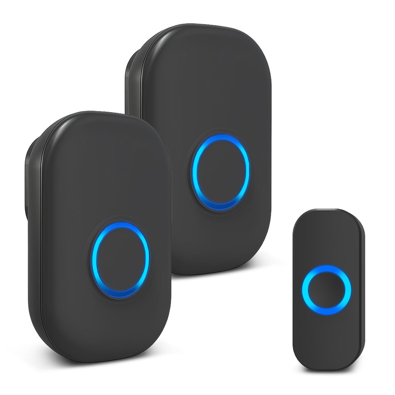AMFUN Wireless Doorbell, Wireless Doorbell, Wireless Doorbell Set with 593FT