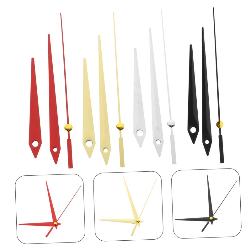 TEHAUX 4Sets Metal Clock Hands Replacement Kit for DIY Wall