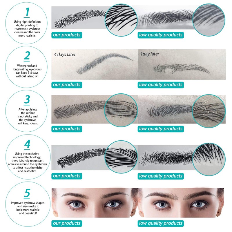 Eyebrow Tattoo 88 Pairs! Newly Improved 4D Tattoo Eyebrow,Popular Black