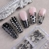 2Boxes 12Grids Mini Punk Nail Studs Square Cone Spike Spire