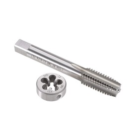 sourcing map 9/16"-12 UNC Tap and Die Set, HSS Machine Thread Tap with Round Threading Die, Right Hand