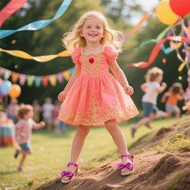 THEE BRON Sandalias de vestir para niña pequeña para Nias, Aa562-megenta, 17 MX Niño pequeño