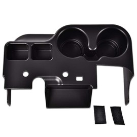 PIT66 Center Console Cup Holder, Compatible with 99-01 Ford Super Duty Truck F250 / F350 / F450 / F550 Black