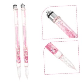 Hohopeti 2pcs Elegant Calligraphy Glass Dip Pen Vintage Colored Glass Writing Pens for Art Signature and Decoration for Calligraphy and Creative Projects