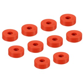 sourcing map Anti Vibration Isolation Washer 30x10x10mm Round Spacer Rubber Pads Vibration Suppression for Central Air Conditioner Bolts Accessories, Red Pack of 10