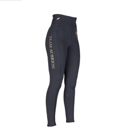 Shires Aubrion Team Young Rider Winter Riding Tights - Black 9-10 Years