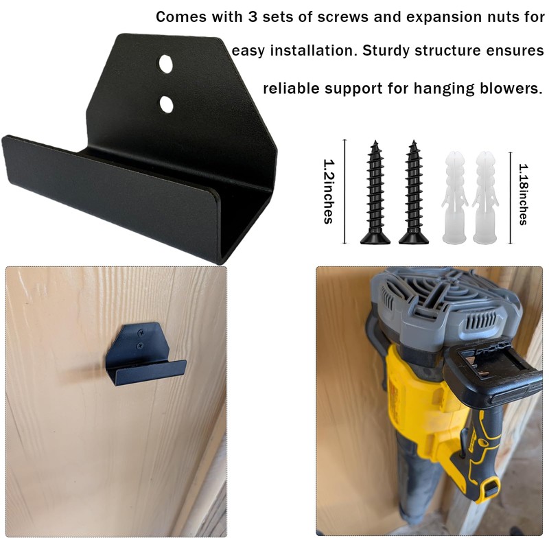 Metal Wall Mount Hanger for Leaf Blower, Compatible with DeWalt