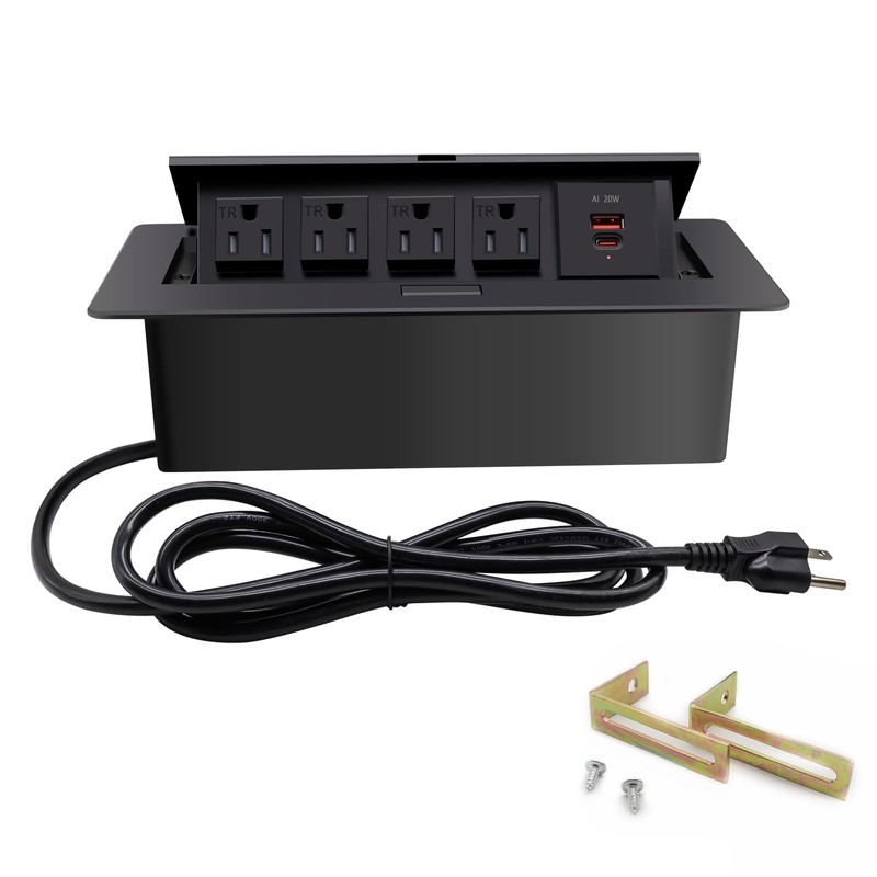 Pop Up Outlet;Pop up Power Strip; Embedded countertop;6.5 Feet 16AWG