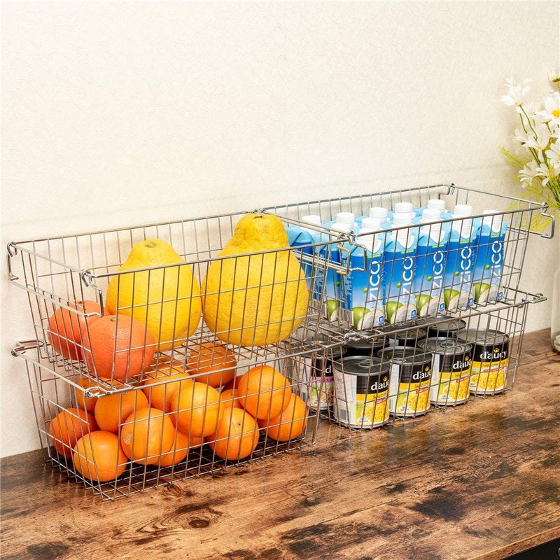 SANNO Chest Freezer Basket Stackable Baskets, Pantry Storage and Organization