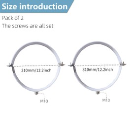 2 Sets 12 Inch Premium Hose Pipe Clamp，Heavy Duty Galvanized Iron Stove Pipe Hanger Strap，Wall Support Chimney and dryer vent clamp，Round Split Ring Conduit Metal PVC Tube Kit，with Rubber Cushioned