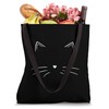 White Black Minimalist Cat Face Tote Bag