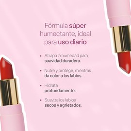 TEIA COSMETICOS Labial en Barra Hidratante con Ingredientes naturales - Acabado semimate 4.5gr (Clavel)