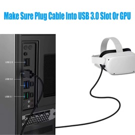 VR Cable 16 Feet, Compatible With Oculus Quest 2 Quest 3/Pro/Pico4 Accessories, USB 3.2 Type A to Type C, for Meta/Quest 3/Steam VR Headset Gaming Connection Personal PC or Laptop