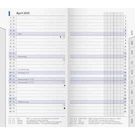 BRUNNEN Monthly Replacement Calendar Model 753 (2025), 2 Pages = 1 Month, A6, 32 Pages, White