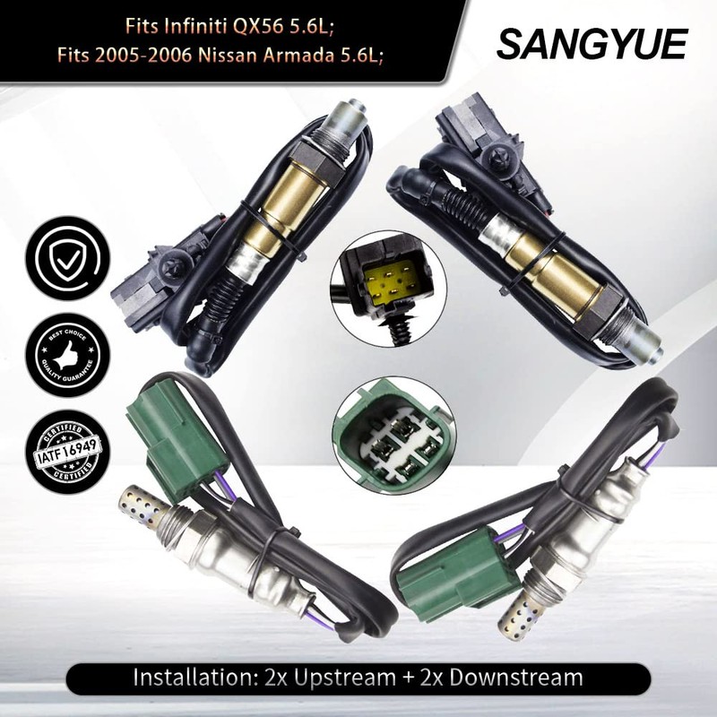 Sangyue 4X Oxygen O2 Sensor for 2004 2005 2006 Infiniti