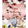Happy Mother's Day Backdrop 10x8ft Best Mom Backdrop Burgundy Red