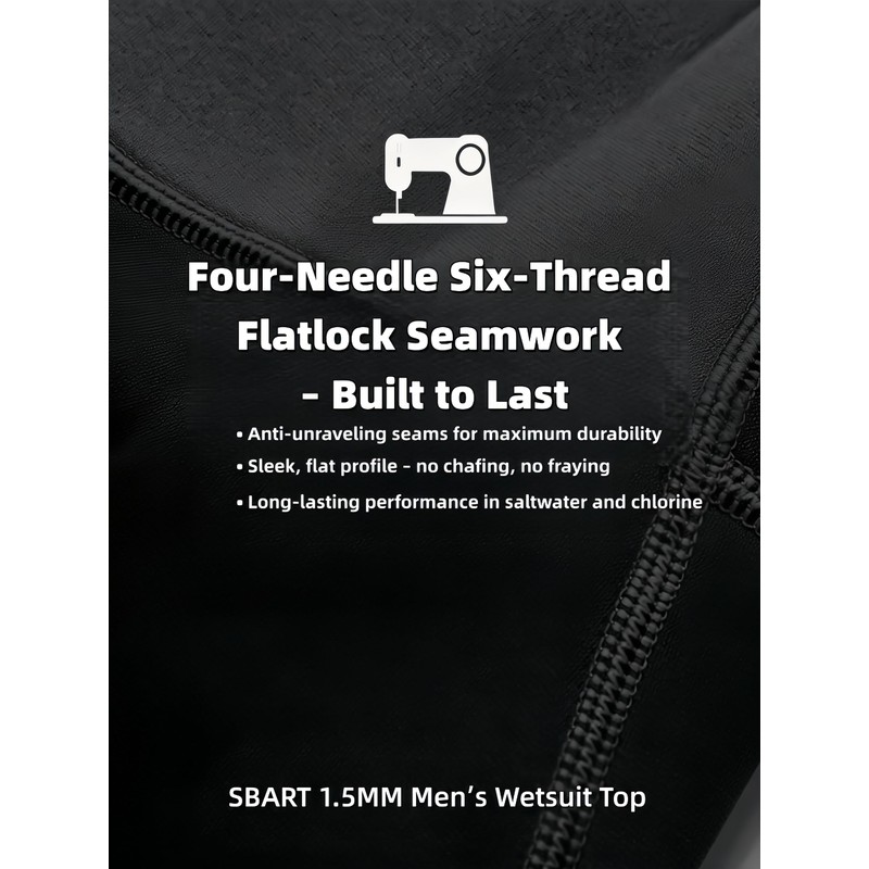 SBART 1.5mm Wetsuit Top Men UPF 50+ Front Zip Neoprene