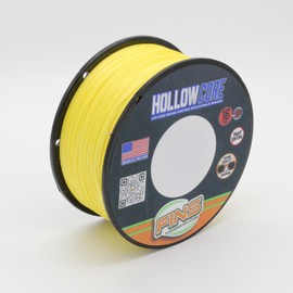 FINS Hollow Core Braided Fishing Line - USA Made, Spliceable Braid for Bluewater Angling, Superior Knotless Leader Transition - 16-Strand for Increased Reel Capacity - Yellow - 250 lb - 100 Yds