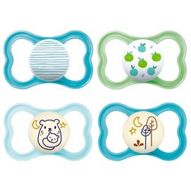 MAM Day & Night Air Dental Silikon Schnuller 6-16 MAM Air 4er Set (2+2) inkl. 2 Sterilisiertransportboxen