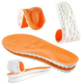 4D Cloud Technology - Plantillas súper suaves y cómodas, espuma viscoelástica en forma de U, sensación de nube, espuma viscoelástica deportiva (naranj