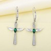 YL Cross Earrings 925 Sterling Silver Angel Wings Leverback Earrings
