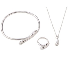 Phoenix Teardrop Necklace & Breath & Ring Ring & Bracelet One Size Fits All 3 Piece Set