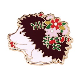 Cartoon Hedgehog Enamel Pin Cute Hedgehog Badge Colourful Flower Shape Brooch Badge Cartoon Animal Lapel Pin Brooch Badge Backpack Clothes Hat Bag Decoration Accessory for Girls Boys Women Men