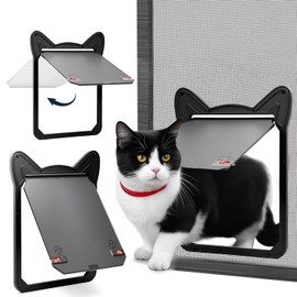 AuraSphere Pet Screen Door for Small Dogs & Cats - Heavy Duty Magnetic Lockable Flap, Inside Door 8.59x6.62inch, Easy Install for Sliding Glass/Patio Doors Screen, Scratch-Resistant & Security Latch (Size M)