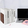 Acrux7 4 Pack Walnut Wood Book Ends Heavy Wooden Bookends,